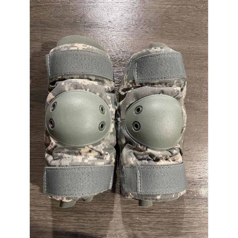 B.P.E. Unisex Size M Gray Elbow Pads ACU Camo Tactical Protective Gear‎ USA Made